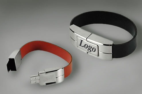 Металлические USB флэшки-браслеты с фирменным логотипом