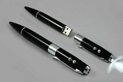 USB-флешка в виде ручки со светодиодным фонариком