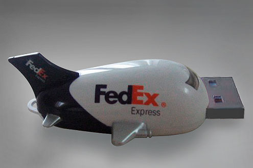 USB-флешка индивидуальной формы с фирменным логотипом FEDEX